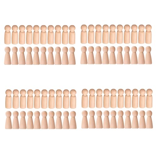 Pyugxab Holzpflock Puppe Unvollendete HöLzerne Menschen Plain Blank Bodies Angel Dolls für DIY Craft Pack Von 80 von Pyugxab