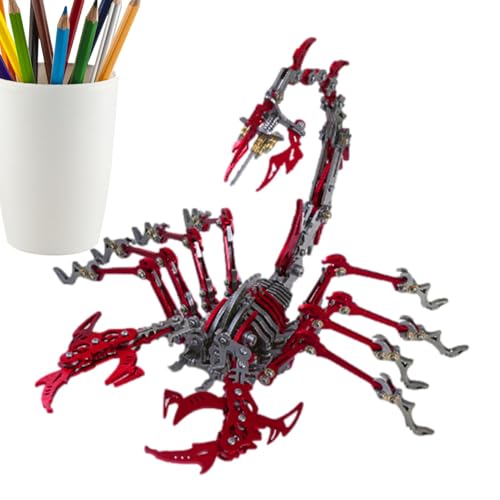 3D Metall Skorpion Realistisches Skorpion Puzzle Beweglicher Gelenkskorpion 3D Modellbausatz Metall Tierpuzzle Skorpion Modell mit beweglichen Gelenken für Teenager Erwachsene von Pzuryhg