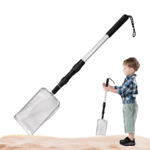 Beach Sand Sifter | Langer Griff Sandlöffel | Metall Sandschaufel für 4-8 Jahre alte Kinder Sifter Dipper, Aufheben von Meeresfelsen von Pzuryhg