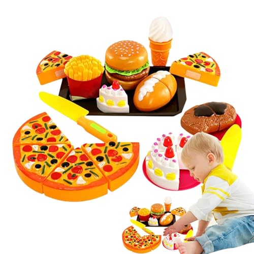 Food Play Set, Kids Pretend Play Set Fake Food Toy, Pretend Play Food, Pretend Play Food with Cake Pizza Ice Cream French Fries Burger Toy, Preschool Learning Education Toys for Boys Girls von Pzuryhg