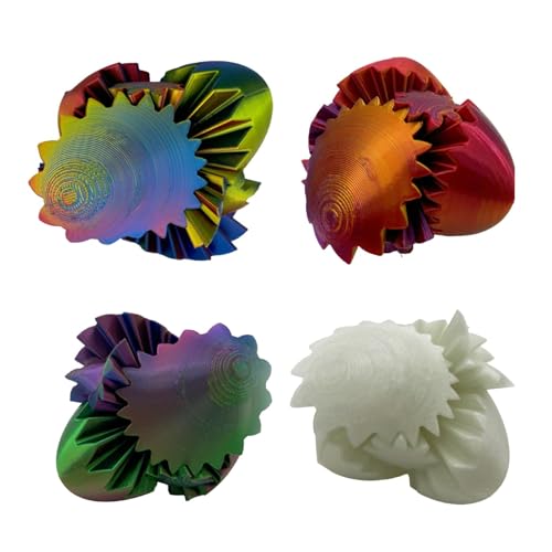 Gear Ball Fidget Toy, herzförmiger 3D-Gedruckter Gear Ball Spin Ball, Cube Fidget Toy, Gear Sphere für Kinder, Gear Sphere Desk Gear Toy zum Stress- und Angstabbau, einzigartiges 3D-gedrucktes von Pzuryhg