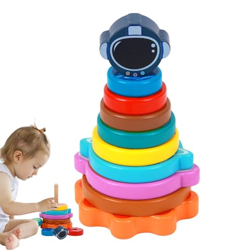 Pzuryhg Kreise Stapelring, stapelbares Kreisspielzeug,Regenbogen-Stacker-Turm-Spielzeug | STEM-Lernspielzeug, Früherziehungsspielzeug für, Mädchen, Kinder, für die Heimreiseschule von Pzuryhg