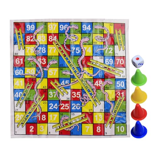 Ladder Games, Mini Snakes and Ladders Board Game Set, Blown Paper Portable Folding Chess Toy, Portable Travel Snake and Ladder, Compact for Traveling, Family Parties, and Adults, 14.98inches Ladder Games, Mini Snakes and Ladders Board Game Set, Blown Paper Portable Folding Chess Toy, Portable Travel Snake and Ladder, Compact for Traveling, Family Parties, and Adults, 14.98inches von Pzuryhg