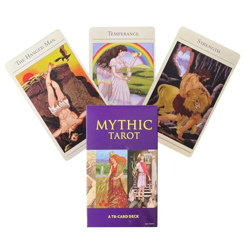 Mythisches Tarot-Deck, 78 Blatt Tarot-Deck, Wahrsagerkarten, Anfänger-Tarotkarten, Geschichtenerzähl-Tarotkarten, tragbares Tarot-Deck, vollständiges englisches Tarot-Deck für Teamaktivitäten von Pzuryhg