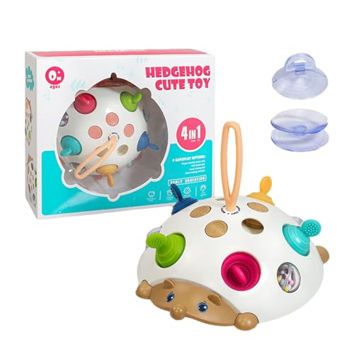 Pop Fidget Toys,Feinmotorisches Igelspielzeug - Lernspielzeug für Feinmotorik und Sinneswahrnehmung für Kinder - Vorschul-Lernspielzeug aus Silikonschaum, eingebauter Rasselball, glatte Kanten, Früher von Pzuryhg