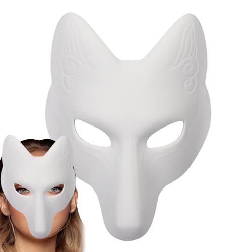 Pzuryhg Blanko-Maske, blanko, weiße Vollgesichtsmaske, Gesichtsbedeckungen, Cosplay-Requisiten, Bastelarbeiten, Maskerade, Fuchsmasken, Partyzubehör für Kinder und Erwachsene von Pzuryhg