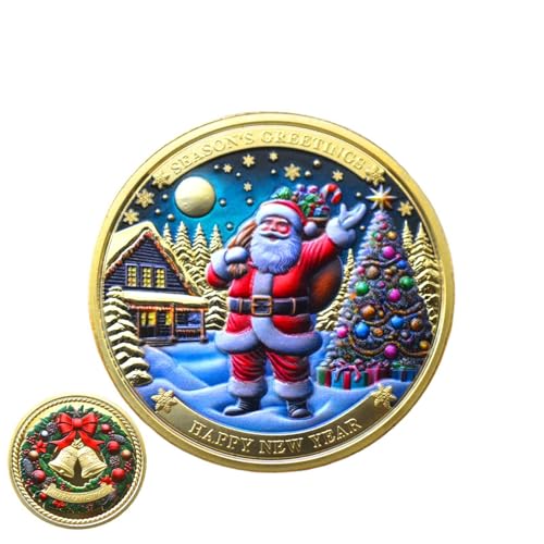 Pzuryhg Christmas Coin with Holiday Design, Holiday Souvenir Coin, Christmas Souvenir Coin, Holiday Coin for Collecting, Christmas Coin for Gifting, Festive Christmas Commemorative Coin von Pzuryhg