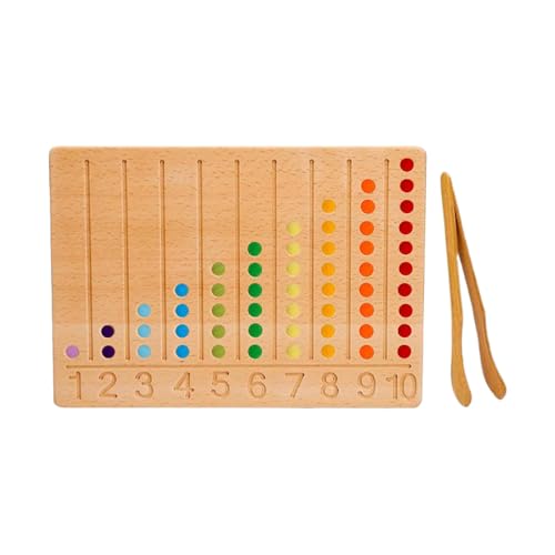 Pzuryhg Counting Toys for Kids, Math Bead Board, Educational Math Toy, Wooden Counting Game Set, Colorful Beads Counting Board Games for Early Math Skills Development and Fun Learning Activities von Pzuryhg