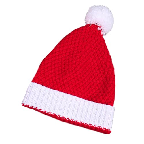 Pzuryhg Cute Christmas Beanies for Adults, Cute Knitted Santa Hat, Cute Winter Warm Beanie for Festive Holiday, Christmas Knitted Santa Hat for Women, Men, 18.9-21.26 inches von Pzuryhg