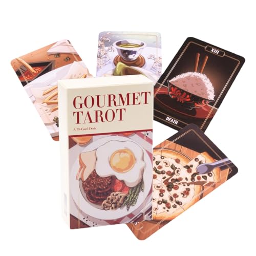 Pzuryhg Gourmet Tarotkarten, Psychologisches Orakeldeck, 80-Karten-Orakeldeck, Mysteriöse Wahrsagungskarte, Vollenglisches Tarotspiel, Orakelkarten für Vergangenheit & Zukunftsführung von Pzuryhg