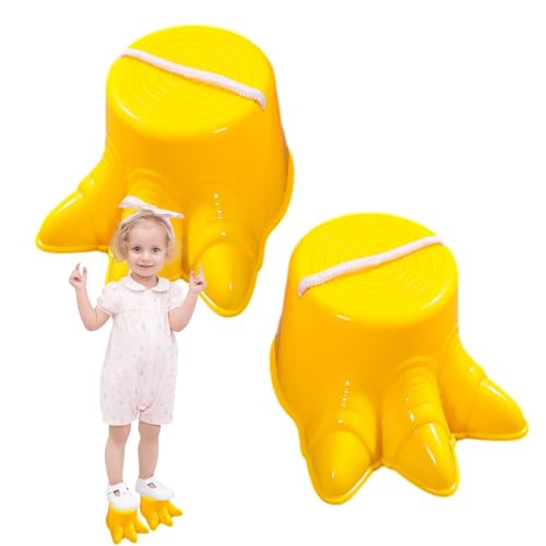 Pzuryhg Kid Stilts, Children Walking Stilts, Walking Buckets Big Feet Stilts 2PCS Dinosaur Foot Shape, 15x8.5x12cm Balancing Stilts Anti-Slip Classic Picnic Game Set for Kids Parties von Pzuryhg