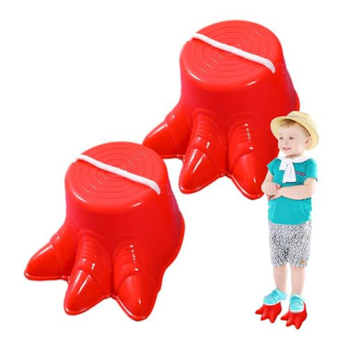 Pzuryhg Kid Stilts, Children Walking Stilts, Walking Buckets Big Feet Stilts 2PCS Dinosaur Foot Shape, 15x8.5x12cm Balancing Stilts Anti-Slip Classic Picnic Game Set for Kids Parties von Pzuryhg