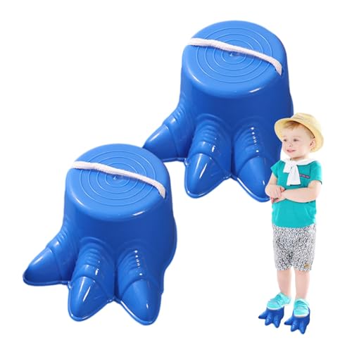 Pzuryhg Kid Stilts, Children Walking Stilts, Walking Buckets Big Feet Stilts 2PCS Dinosaur Foot Shape, 15x8.5x12cm Balancing Stilts Anti-Slip Classic Picnic Game Set for Kids Parties von Pzuryhg