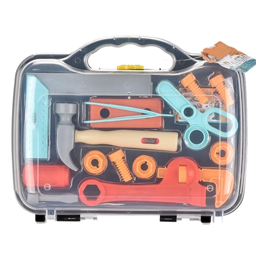 Pzuryhg Kids Tool Set, Toddler Tool Toys, Construction Play Set, Role Play Tools, Activity Tool Set, Pretend Tool Kit, Kids Construction Tools for 3-6 Years Boys, Girls, Children 28x22.5x7cm von Pzuryhg