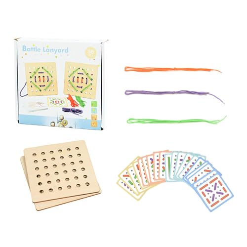 Pzuryhg Lacing Toys, Lacing Cards, Kids Lacing Toys, Wooden String Toys, Quiet Time Lacing Toys for Early Learning, Improve and Dexterity Wooden String Toys for Children von Pzuryhg