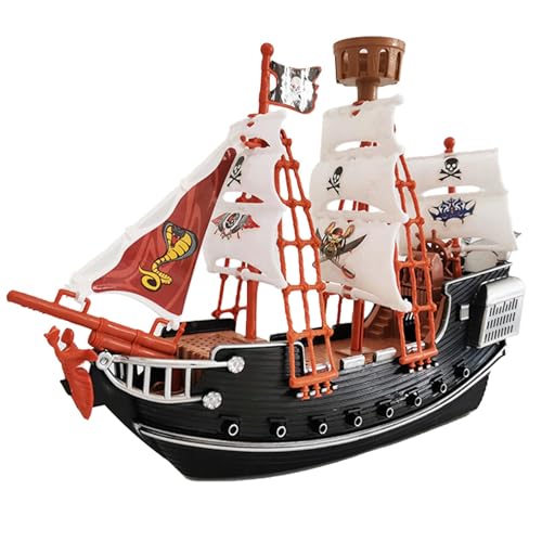 Pzuryhg Pirate Ship Model, Caribbean Ship Toy, Pirate Ship Collection Realistic Pirate Ship Pirate Ornament, Collectible Toys, Realistic Caribbean Pirate Ship Model for Kids Adults von Pzuryhg