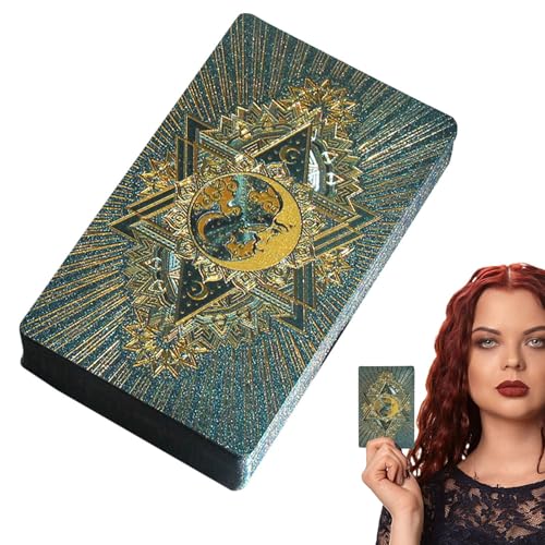 Pzuryhg Tarot-Deck für Anfänger mit 80 Karten, für Kinder und Erwachsene, 12 x 7 cm, originale PET-Wahrsagerkarten, ideales Wahrsagungswerkzeug zum Tarot-Lesen, Anfänger-Tarot-Spiel-Set für Intuition von Pzuryhg