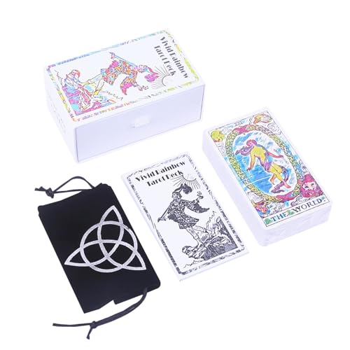 Regenbogen-Tarot, Wahrsager-Spiel, klassisches Tarot-Set, Oracle Tarotkarte, tragbares Spiel mit Anleitung, Original Tarot-Deck, Tarot-Wahrsagungswerkzeuge für Anfänger, Experten, alle von Pzuryhg