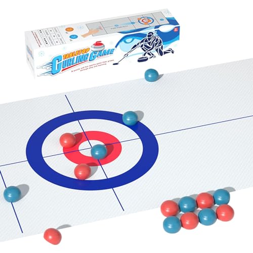 Tabletop-Sport-Curling-Spiel, Curling-Spiel für Familien, tragbares Curling-Spielset, einfach einzurichtendes Curling-Spiel, kompakte, unterhaltsame Familienspiele, tragbare Tabletop-Spiele für die Re von Pzuryhg