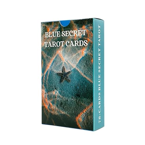 Tarotkarten Set, Oracle Tarotkarte, Blaues Geheimes Tarotdecks, Familienspiel Tarot, Englische Version Tarot, Wahrsagerspiel, Komplettes Tarotkartenset, Tarot-Deck für Anfänger von Pzuryhg