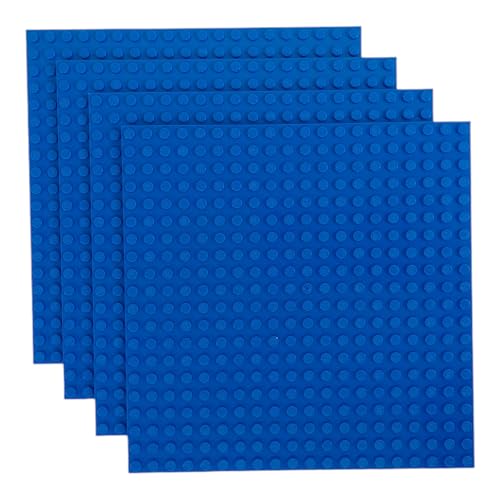 Q-Bricks Classic Bauplatten | 20x20 Noppenanzahl | 16 * 16 cm | Kompatibel mit Meisten Marken | 4 STK. im Set | Farbe: Himmelblau von Q-Bricks