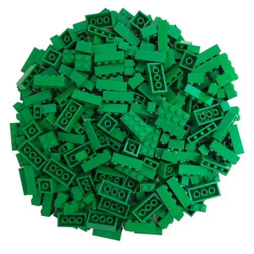 Q-Bricks Classic Bausteine-Box | 300 STK. Grundbausteine in 5 Formen | Farbe: Signalgrün | Verpackt in Einer wiederverwendbaren Box | 100% kompatibel | Hergestellt in der EU von Q-Bricks