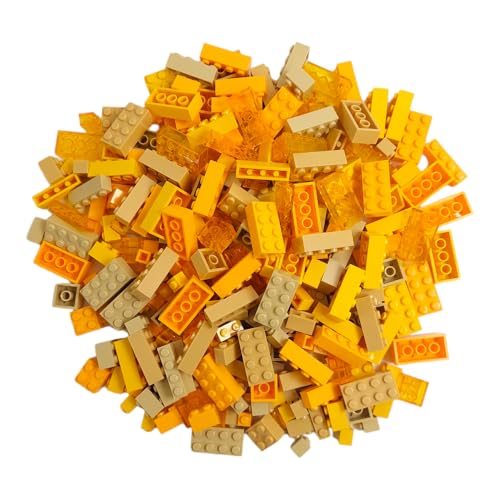 Q-Bricks Bausteine Box | 300 Grundbausteine in 5 Formen | Verpackt in Einer wiederverwendbaren Box | 100% kompatibel | Hergestellt in der EU (Gelbe Mischung) von Q-Bricks