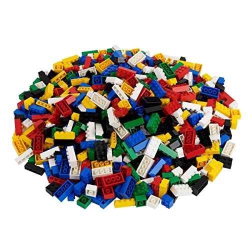 Q-Bricks Kreativ-Bauset mit klassischen Bausteinen | 2000-teiliges Set | 3 Formen 1x4, 2x2 und 2x4 | 6 Farben | 100% kompatibel | Hergestellt in der EU (Basic Farben) von Q-Bricks