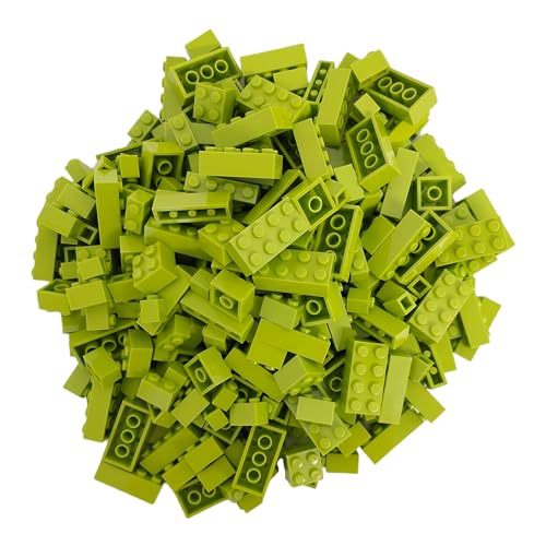 Q-Bricks Box 300Stck. Unicolor Bausteine in 5 Standardformaten: 2X4, 1X4, 2X2, 1X2 e 1X1 Noppen, Grasgrün 101 von Q-Bricks