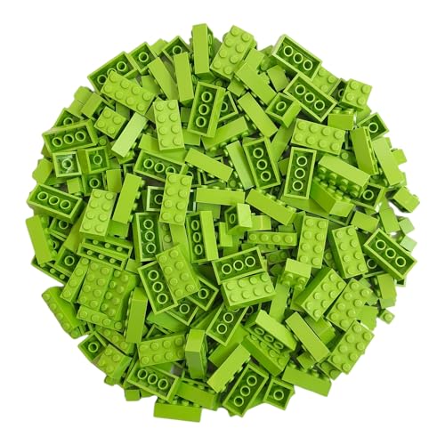 Q-Bricks Box 300Stck. Unicolor Bausteine in 5 Standardformaten: 2X4, 1X4, 2X2, 1X2 e 1X1 Noppen, Hellgrün 334 von Q-Bricks