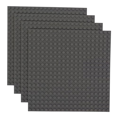 Q-BRICKS Faltschachtel 4 Stck. Bauplatten 20x20 Noppen, Staubgrau 851 von Q-BRICKS