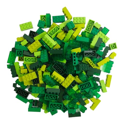 Q-BRICKS Bausteine Box | 300 Grundbausteine in 5 Formen | Verpackt in Einer wiederverwendbaren Box | 100% kompatibel | Hergestellt in der EU (Grüne Mischung) von Q-BRICKS