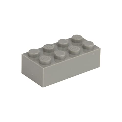 Q-Bricks Klassische Basis Steine | Bausteine 2x4 Noppen | Beutel 500 Stck. | Kompatibel mit vielen Anderen Herstellern (Steingrau) von Q-Bricks