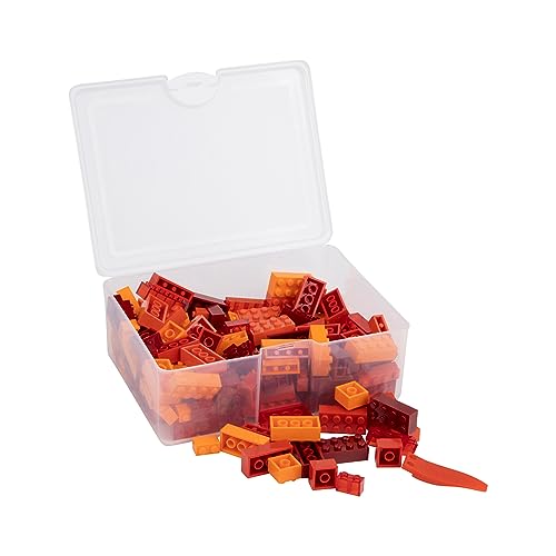 Q-BRICKS Bausteine Box | 300 Grundbausteine in 5 Formen | Verpackt in Einer wiederverwendbaren Box | 100% kompatibel | Hergestellt in der EU (Rote Mischung) von Q-BRICKS