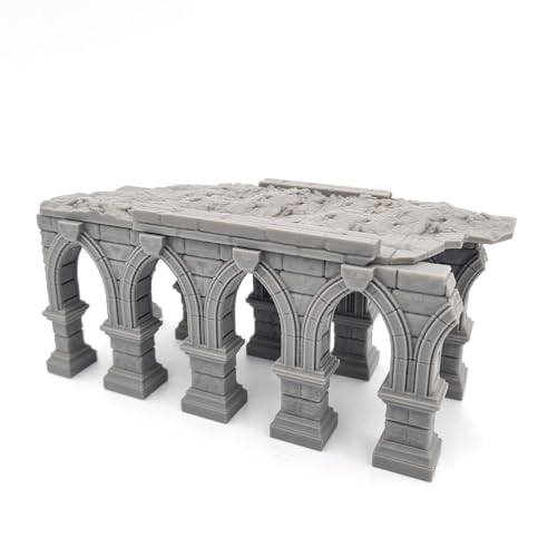 Q P Quality Printing 3D - Mittelalterliche Gehweg-Brücke mit Säulen - Fantasy-Plattform-Tisch-Landschaft & RPG 28-32mm Miniaturen Wargame Requisiten DnD D&D von Q P Quality Printing 3D