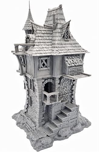 QP3D - Archmage's Manor Turmhaus – Fantasy-Gelände-Landschaft für Tischplatte&RPG 28–32 mm Miniaturen Wargame Props DND D&D, 3D-gedruckt und lackierbar von Q P Quality Printing 3D