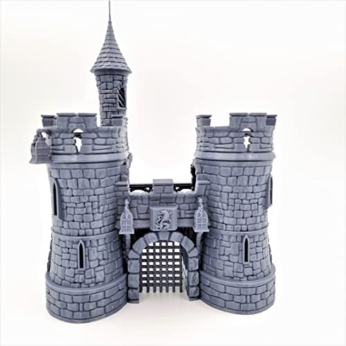 QP3D - Barbican Gate Castle - Fantasy Building Terrain Scenery for Tabletop & RPG 28-32mm Miniatures Wargame Props DND D&D, 3D Printed and Paintable (Classic) von Q P Quality Printing 3D