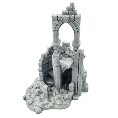 QP3D - Battle Ruined Building Wall, Terrain Scenery for Tabletop & RPG 28-32mm Miniatures Wargame Props DND D&D, 3D Printed and Paintable von Q P Quality Printing 3D