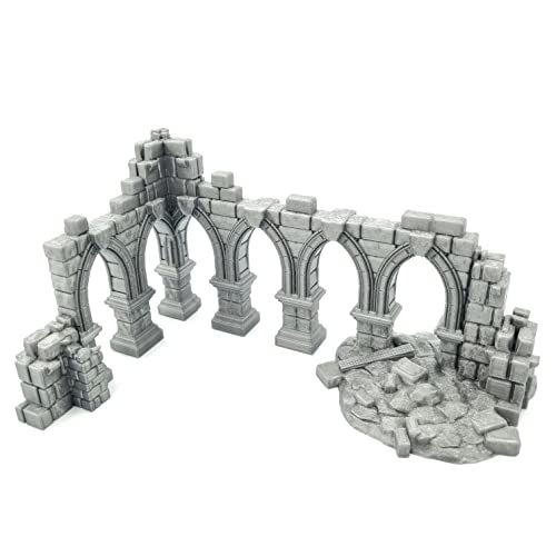 QP3D – Battle Ruined Pillars Wand, Geländelandschaft für Tisch & RPG 28–32 mm Miniaturen-Wargame-Requisiten, DND D&D, 3D-gedruckt und lackierbar von Q P Quality Printing 3D