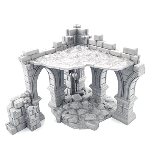 QP3D - Battle Ruined Building Wall, Terrain Scenery for Tabletop & RPG 28-32mm Miniatures Wargame Props DnD D&D, 3D Printed and Paintable von Q P Quality Printing 3D