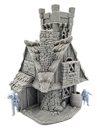 QP3D – Hemlock Cottage House – Fantasy Terrain Landschaft für Tischplatte & RPG 28–32 mm Miniaturen Kriegsspiel Requisiten DND D&D, 3D gedruckt und überstreichbar von Q P Quality Printing 3D