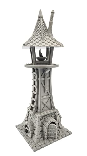 QP3D - Light Keeper Tower Terrain Scenery für Tischplatte und RPG, 28–32 mm, Miniaturen, Kriegsspiel, Requisiten, DND D&D, 3D-gedruckt und bemalbar von Q P Quality Printing 3D