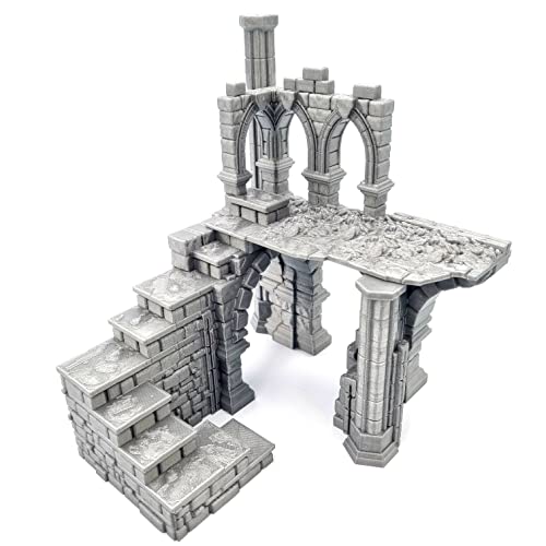 QP3D - Battle Ruined Building Wall, Terrain Scenery for Tabletop & RPG 28-32mm Miniatures Wargame Props DND D&D, 3D Printed and Paintable von Q P Quality Printing 3D