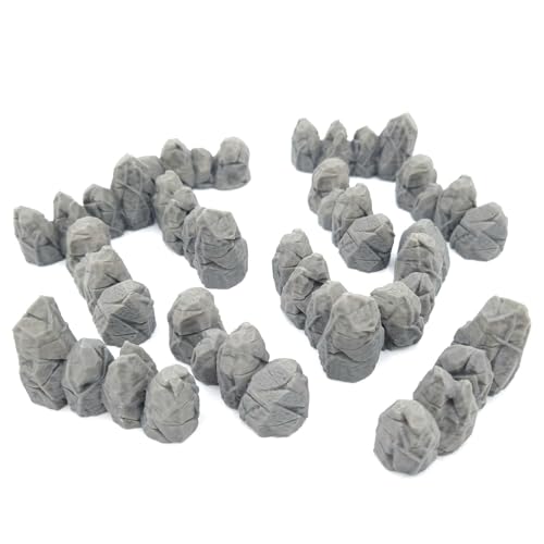 QP3D – Steinboulder-Bündel, Felswand, Geländelandschaft für Tischplatte und RPG, 28–32 mm, Miniaturen, Kriegsspiele, Requisiten, DND D&D, 3D-gedruckt und bemalbar von Q P Quality Printing 3D