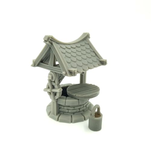 QP3D - Well Building Scatter Resin Terrain - Fantasy Battle Scenery for Tabletop & RPG 28-32mm Miniatures Wargame Props DND D&D, 3D Printed and Paintable von Q P Quality Printing 3D