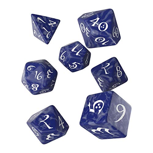 Q-Workshop CLE85 - Classic RPG Dice Cobalt/White (7) von Q Workshop