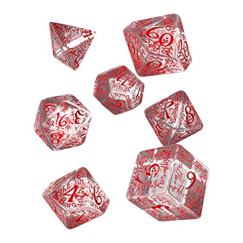 Q-Workshop ELV09 - Elvish Dice Transparent/Red (7) von Q Workshop