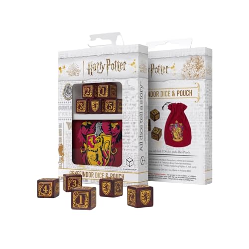 Q-Workshop Harry Potter - Gryffindor Dice & Pouch von Q Workshop