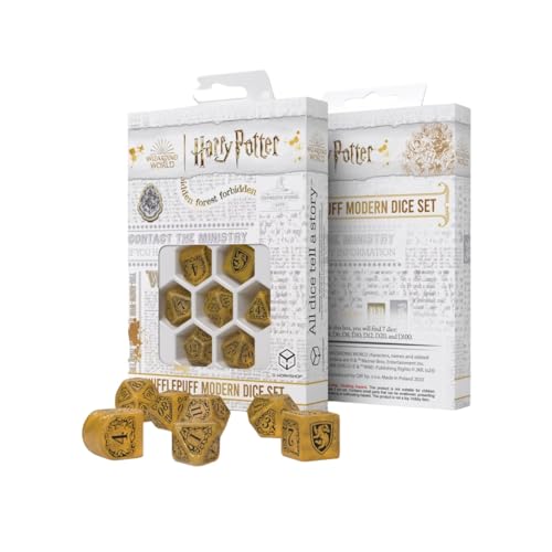 Q-Workshop Harry Potter - Hufflepuff Modern Dice Set - Yellow von Q Workshop