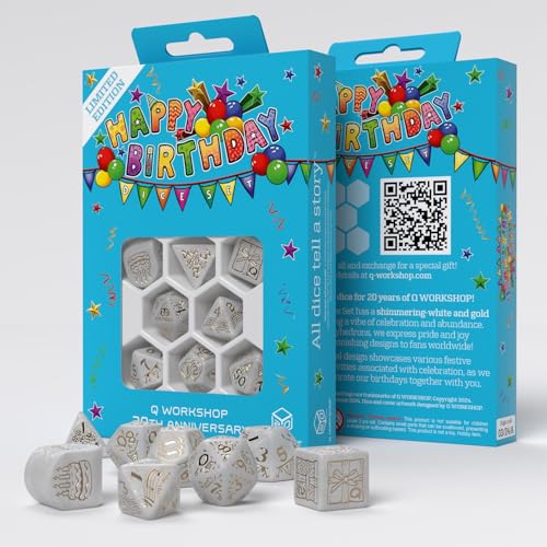 Q-Workshop QWOS20Y3 20 years – Happy Birthday Dice Set (8) von Q Workshop